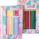 Mr. Pen- 2Pack Pencil Cases, Zipper Pouch for 3 Ring Binder (Tropical Leaves)