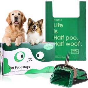 125 Bulk Pack Extra Large Dog Poop Bags for A&H Swivel Bin Pooper Scooper, Pet Waste Bags with Handle for Dog Poop Cat Litter, Heavy Duty Leakproof Unscented (Only Dog Poop Bags)