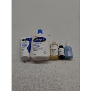 PanOxyl Antimicrobial Hydrating Acne; The Ordinary Glycolic Acid; e.l.f. SKIN Holy Hydration; Cetaphil Face Wash; The Ordinary Retinol