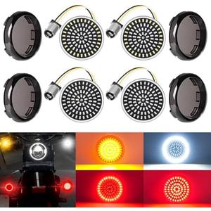 Benlari 1157 LED Turn Signals Front Rear 81 LED Lights Super Bright 1156 Bulbs Lens Kit 1986-2024 Compatible for Harley Davidson Touring Dyna Softail Sportster Street Glide Road Glide Iron 883 1200
