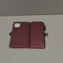 Defencase Compatible with iPhone 14 Case Wallet with RFID Blocking Card Holder for Women and Men, Fashion PU Leather Magnetic Snap Flip Zipper Strap Wallet Phone Case Fit for iPhone 14 6.1", Wine Red