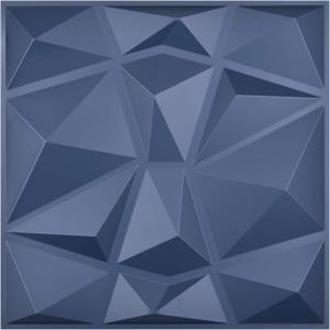 Art3d 19.7in x 19.7in (Pack Of 12) Wall Panel Diamond, Blue