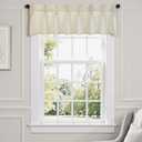 DriftAway Pinch Pleat Valance for Kitchen Window Faux Linen Textured Solid Beige Valance for Living Room 16 Inch Light Filtering Farmhouse Linen Curtain Valance Window Treatment Back Tab 48x16 Beige