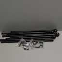 Black Curtain Rods 2 Packs for Windows 31"- 46", Decorative Drapery Rod Adjustable by Splicing, 5/8 inch Small Curtain Rod for Bedroom, Living Room, Kitchen and Outdoors