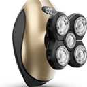 Electric Razors for Women, 5-in-1 Rechargeable Body Shaver - Waterproof Wet Dry Hair Remover - Trimmer for Lady Face Underarms Bikini,Lips,arms, Legs (Gold)