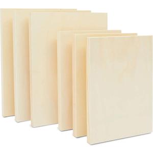 Bright Creations Unfinished Wood Frames for Canvas Paintings - 9 x 12 & 11 x 14 in, 6 Pack, Brown, Traditional - Multi Pack Wood Art Boards for Panel Painting & Wall Decor