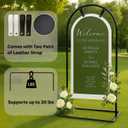 Welcome Sign Stand, Adjustable Sign Holder Stand w/ Poster Design Templates & Leather Straps, Heavy Duty Metal Easel for Wedding, Bridal Shower, Birthday Party, Baby Shower, 68" x 30" x 20"