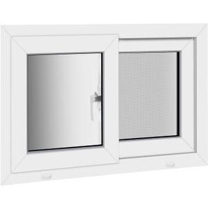 36" x 24" Vinyl Basement Sliding Window,Removable Flange,White