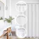 Gibelle Extra Long Boho Farmhouse Shower Curtain, Linen Cotton Fabric Shower Curtain with Macrame Lace Decor, Modern Bohemian French Country Chic Shower Curtain Set with PEVA Liner 72x84 - White