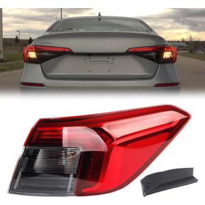 Dasbecan Right Tail Light Assembly Compatible with 2022 2023 2024 Honda Civic Rear Lamp Outer Passenger Side W/Bulbs Replaces# HO2805123 33500-T20-A01