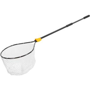 Frabill Conservation Telescoping Handle Net | Teardrop Hoop Size: 23" X 26" | Telescoping Handle: 35-60" | Netting: Tangle-Free Micromesh | Net Depth: 22",Black/Yellow