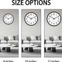 HZDHCLH Wall Clock Black,Silent Wall Clocks Battery Operated 10 Inch Modern Non Ticking Analog Clock Decorative for Kitchen Bedroom Living Room Office Classroom