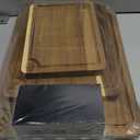 Deer & Oak 3-Piece Acacia Chopping Board Set with Stand, Pre-Oiled Wooden Chopping Boards for Kitchens, FSC Certified Durable Kitchen Chopping Boards for Meat, Veggies, Fruits, & More