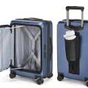 BAGSMART 20" Expandable Top-Opening Carry-On, Double Spinner, TSA, Blue