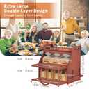 BAMBANG Extra Large Bread Box, Double Layer Bread Box for Homemade Bread, Bamboo Wooden Bread Storage Container with Tool Holder & Handles & Window, Assembly Required(14.9" x 11" x 15.3") Brown