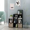 Furinno Pelli Cubic Storage Cabinet, 2x1, Espresso, 2-Cube