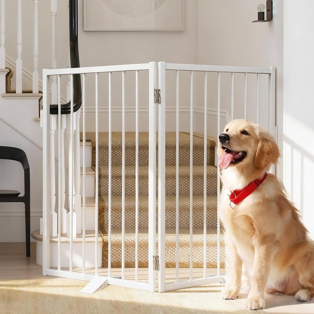 Snagle Paw Freestanding Dog Gate, 40" W x 36" H, 2-Panel, White