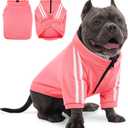 PUMYPOREITY Bulldog Breed Apparel, Dog Hoodie for Big Chest Dogs, for English Bulldogs Frenchies Pitbulls,Comfortable Sweatshirt for Spring/Fall Walks, Pink, 2XL (XX-Large)