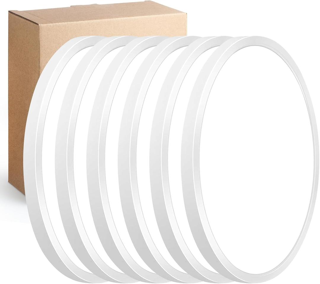 Dimmable 15.8 Inch LED Flush Mount Ceiling Light, 32W, 3480LM, 2700K/3000K/4000K/5000K/6000K CCT Selectable,LED Round Flat Panel Light Dimmable from 5% to 100% for Bedroom,Kitchen,Hallway, White 6PK