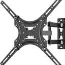 WALI Swivel TV Wall Mount for Most 26-55 inch LED TV Flat Panel Screen, Full Motion TV Mount Bracket with Perfect Center Design up to 400x400mm, Weight up to 55lbs (2655LO), Black