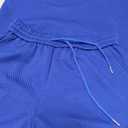BTFBM Women's 2 Piece Outfits Sweatsuit Zipper V Neck Casual Ruffle Short Sleeve Tops and Drawstring Shorts Lounge Sets (Medium, Royal Blue)