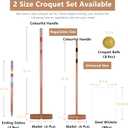 SpeedArmis Brown Croquet Set for Adults - 8 Players Croquette Kit with 35In Deluxe, 32In Regulation Size Rubber Wood Mallets, Colored PE Ball, Wickets, End Stakes, Lawn Backyard Game for Families
