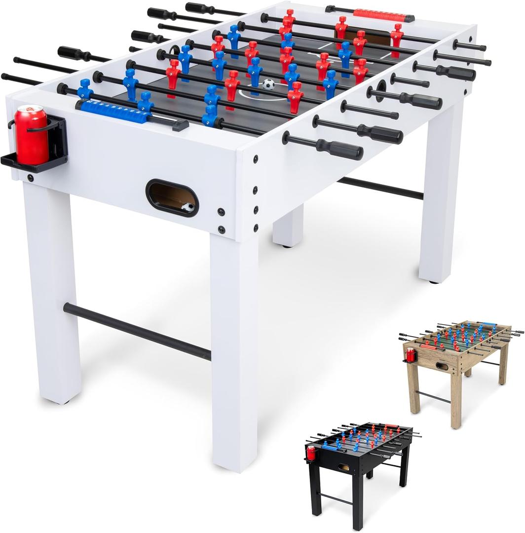 GoSports 48 Inch Foosball Table for Home, Office or Game Room  Choose Color (White)