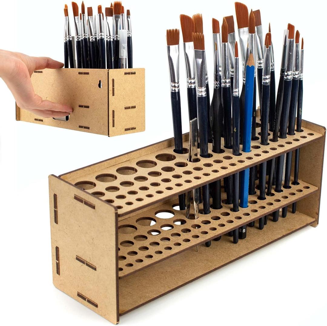 PROSCALE Tool & Brush Organizer for Miniatures & Modeling, Versatile Tabletop or Wall Holder with Multi-Size Holes for Hobby Tools, Files and Accessories
