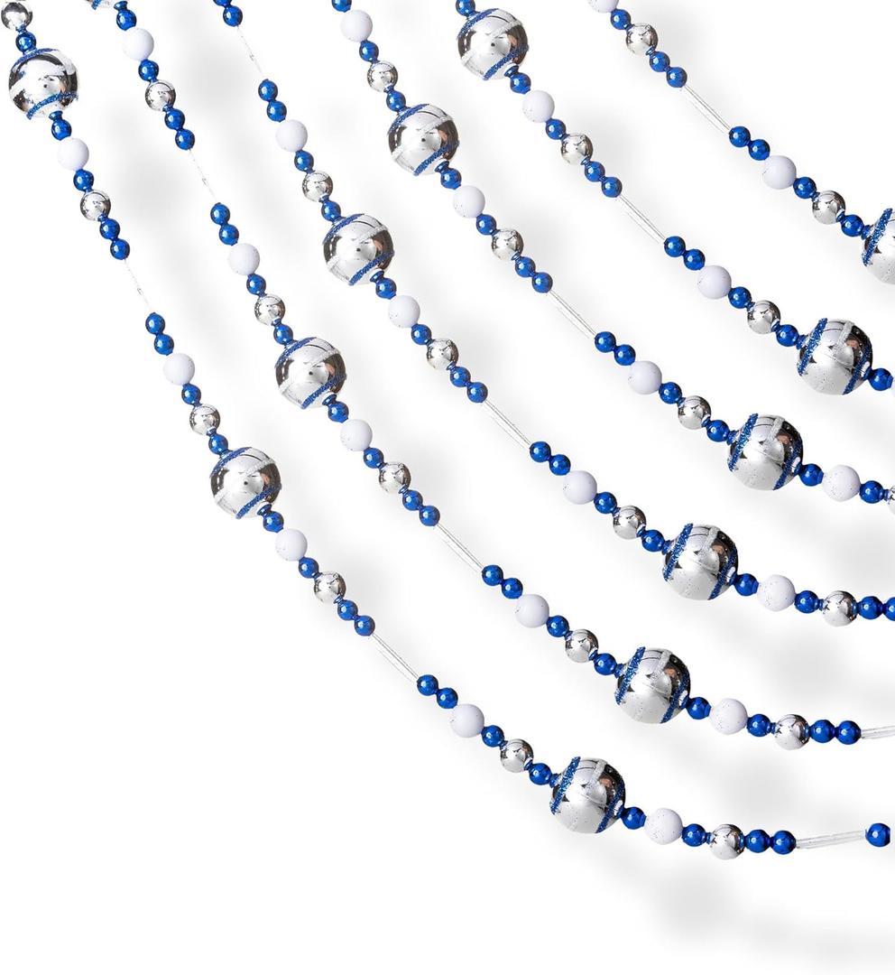 Klikel Christmas Acrylic Blue and Silver Garland 10 Feet Long