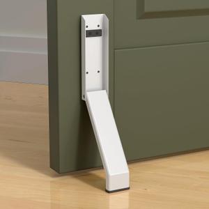 Door Stop, No Drilling Door Stoppers to Keep Door Open, Easy Pedal Kick Down Door Holder, Bottom of Door (White x Pack of 1)