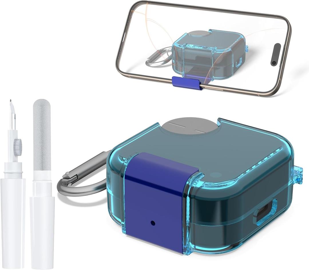 for CMF Buds Pro 2 / CMF Buds 2 Plus (2025) Clear Cases with Phone Stand & Cleaning Kit, Soft TPU Cover with Keychain, Shockproof & Anti-Scratch(Clear Blue)