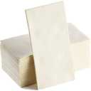 Ivory Napkins | Linen Feel Guest Disposable Cloth Like Paper Dinner Napkins | Hand Towels | Soft, Absorbent, Paper Hand Napkins for Kitchen, Bathroom, Parties, Weddings, Dinners Or Events | 50 Pack
