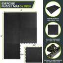 ProsourceFit Exercise Puzzle Mat -inch, EVA Interlocking Foam Floor Tiles for Home Gym, Workout Equipment, Kids Play Areas, Black, 24 SQ FT - 6 Tiles