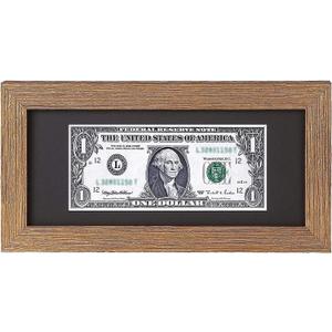 Space Art Deco, Gold Textured Dollar Bill/License Holder Frame in Black Mat, Money/Check Holder, Tempered Glass, Easel Stand for Desk or D-Ring Hangers Wall Mounting Display (Set of 1)