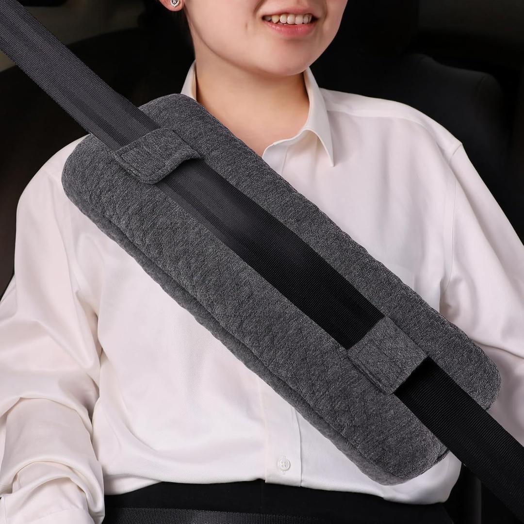 Seat Belt Pillow Post Surgery for Mastectomy and Heart Surgery, Mastectomy Recovery Supplies, Heart Operation Recovery Support Cushion for Chest Chemo Port, Recovering Gifts (Dark Gray)