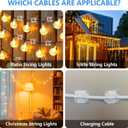 2 x Hooks for Outdoor String Lights, 24 PCS Waterproof Christmas Light Clips Outdoor with Adhesive Strips, No Tools UV-Resistant String Light Hooks for Patio Decor