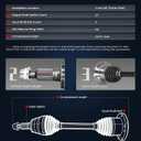 KELOKE CV Axle Shaft Assembly, Front Left Driver Side, Compatible with Infiniti G25 2011-2012, G35 2007-2008, G37 2009-2013, V6 2.5L 3.5L 3.7L, Replaces# 39101JK500 66-6283