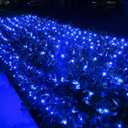 12ft x 5ft 360 LED Christmas Net Lights, 8 Modes Waterproof With Timer Low Voltage Connectable Mesh Lights for Trees, Bushes, Shurb, Garden, Outdoor Decoration(1 Pack, Green Wire, Blue)