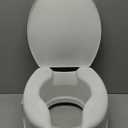 Homecraft Savanah Raised Toilet Seat with Lid, 6" Elevated Seat for Seniors, Universal Fit for Most Standard Toilets, Portable & Tool-Free, Seat Riser, Ergonomic Design, White