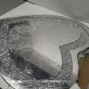 DMDFIRST Crystal Crush Diamond Heart Shaped Silver Mirror for Wall Decoration 24x24x1 inch Wall Hang Frameless Mirror Acrylic Diamond Dcor.