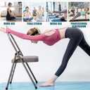 INNOLIFE Foldable Backless Yoga Chair with Resistance Band for Abs & Core, Flexibility and Strength Training and Back Pain Relieving