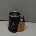 Ideus Insulated Beer Stein, 24/32oz Stainless Steel Double Walled Beer Mug Giant Bar Drinkware Metal Beer Cup with Big Grip Handle (Black, 24oz (710ml))