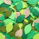 WILLBOND 150 Pieces Fake Fabric Leaves for Crafts Mixed Artificial Paper Leaves Scrapbooking Wedding Spring Meadow DIY Craft Supplies Card Faux Roses Leaf Party Decoration (Green Series)