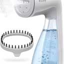 HiLIFE Steamer for Clothes, Handheld Clothes Steamer with Large 300ml Tank, 1100W Clothing Steamer, Fabric Wrinkle Remover, Portable & Compact Travel Size Garment Steamer ONLY FOR 120V (White) (A-White)
