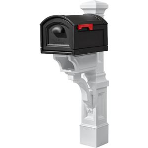 Step2 Atherton Extra Large Mailbox & Post, Weather Resistant, Large Outdoor Mailboxes, Made of Durable Plastic, Easy to Install, Flag Included, Onyx Black