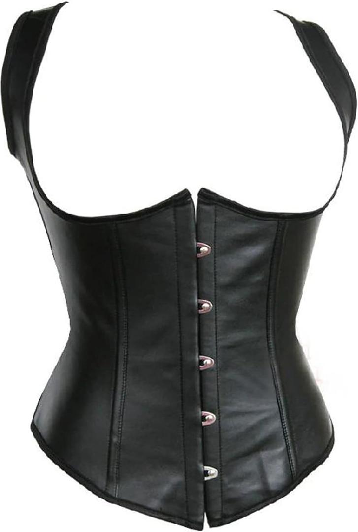 Alivila.Y Fashion Corset Womens Faux Leather Steampunk Corsets Victorian Bustier Top (Small, Black)