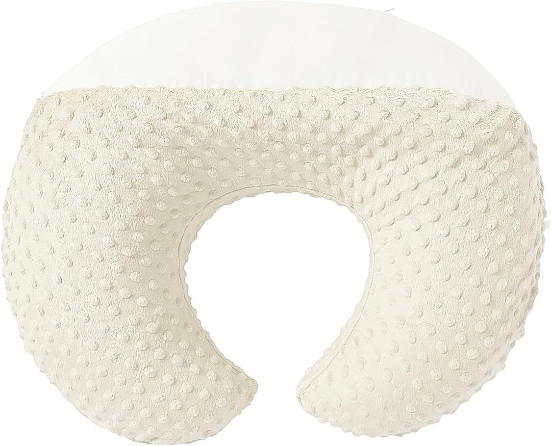 Nursing Pillow and Positioner Breastfeeding and Bottle Feeding, Propping Baby, Tummy Time, Sitting Support, with Removable Dots Cover, for Baby Boy Baby GirlPristine (22 X 17.7 X 5.9 Inch)