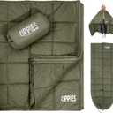 3M Thinsulate Insulation Puffy Camping Blanket for Cold Weather, Queen Size Warm Camping Quilt with Zipper, Waterproof Outdoor Sleeping Bag for Hammock, Cozy & Versatile Gift for Men and Women (Olive)