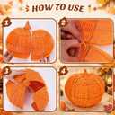 24'' Large Stackable Pumpkins Wicker Pumpkin with LED Lights for Porch