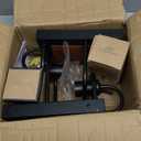 HOXIYA DIMMABLE Battery Operated Wall Sconce Set of 2, Industrial Wireless Wall Lighting Fixture, Faux-Wood Black Rechargeable Wall Lamp, Battery Powered Wall Decor for Bedroom Hallway, Bulb Included